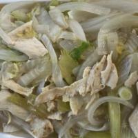 Chicken Chow Mein · Chicken and Vegetables stir fried with white Sauce