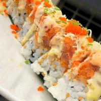 Arirang Super Roll · Shrimp tempura wrapped in spicy tuna.