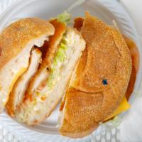 Chicken Cutlets And Cheese  · 2 chicken cutlets, cheese, lettuce, tomato, and mayonnaise. (2pcs)