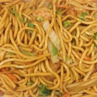 Shrimp Lo Mein 虾捞面 · Soft noodles.
软面。