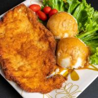 Chicken Cutlet Meal · Chicken, side dish, choice of salad.