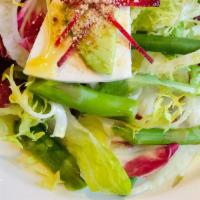 Balthazar Salad · With haricot verts, asparagus, fennel, avocado, ricotta salata, and truffle vinaigrette.