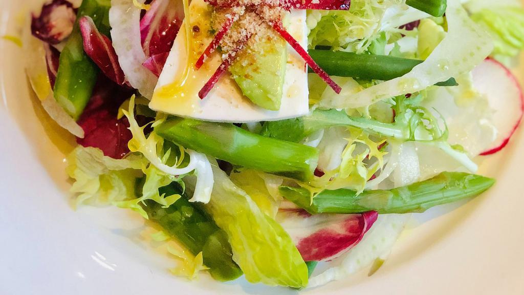 Balthazar Salad · With haricot verts, asparagus, fennel, avocado, ricotta salata, and truffle vinaigrette.