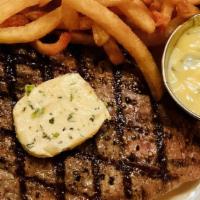 Steak Frites* · With maître d’ butter or béarnaise sauce.

Eating raw or undercooked fish, shellfish, eggs, ...