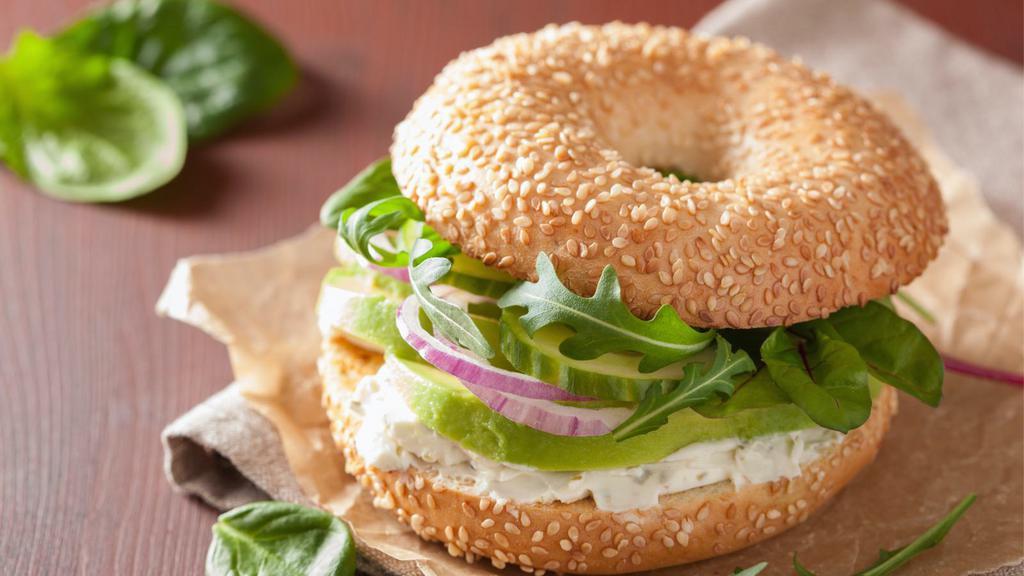 Onion Bagel · Onion bagel with customer's choice of add-ons.