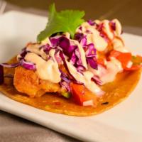 Sriracha Shrimp Taco · Cucumbers, lettuce and ranch aioli. Served on authentic homemade nixtimal corn tortillas. To...