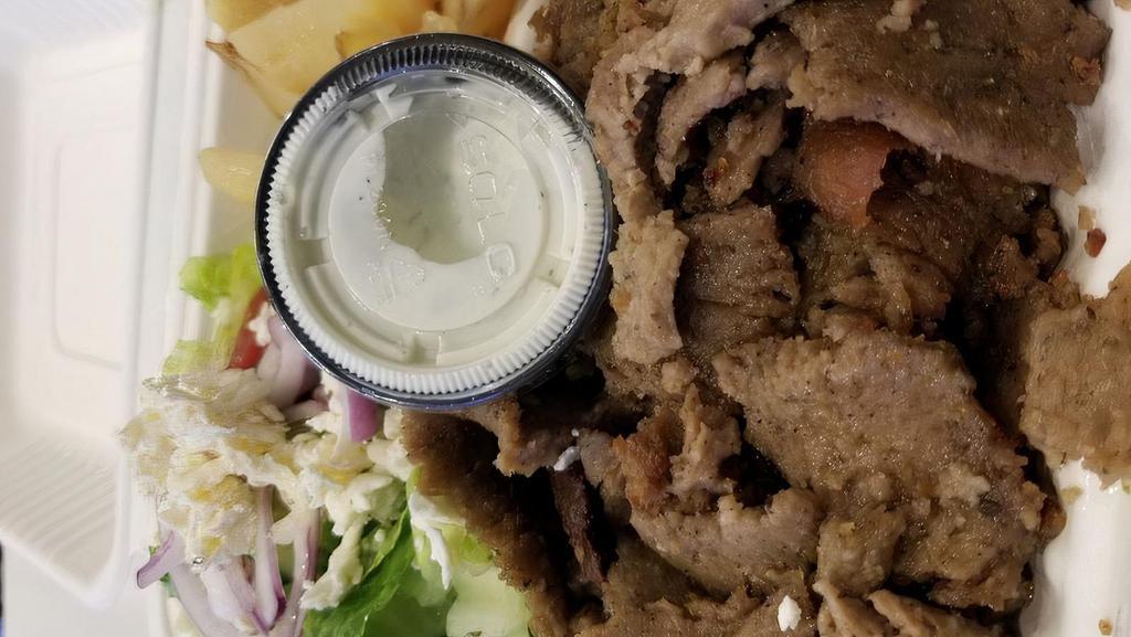 Lamb And Beef Gyro · Served in a wrapped pita with tomato, onion, lettuce and tzatziki.