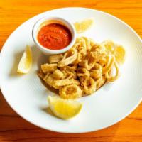 Fried Calamari · Fresh local calamari fried and served with marinara dipping sauce