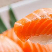 Salmon Sushi · Sake.
