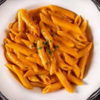 Penne Vodka · Organic whole wheat penne for an additional charge.