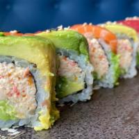 Mami Chula Roll · king crab, avocado, cucumber, tuna, salmon, and yellowtail