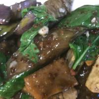 Eggplant · PAD MAKEUA: Garlic oyster sauce, eggplant, and thai basil.