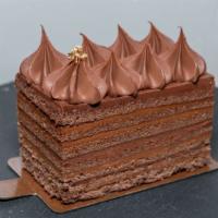 Double Chocolate · Served with chocolate ganache and chocolate mousse with toffee.