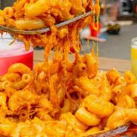 Shrimp + Chorizo Mac & Cheese · elbow macaroni, shrimp, chorizo, jack cheese