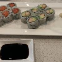 2 Fish Rolls · Choice of salmon, tuna, yellowtail, kani, or california Roll.