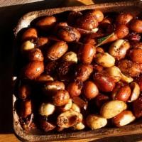 Bar Nuts (1/2 Pt) · Red skin peanuts, togarashi, Szechuan, lime.