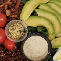 Garden Cobb Salad · Kale & Green Mix, Red Quinoa, Pomegranate Arils, Roasted Butternut Squash, Pumpkin Seeds, Al...
