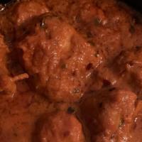 Chicken Tikka Masala · Chicken pieces BBQ and cooked in thick yogurt sauce blended with herbs and spices. Served wi...