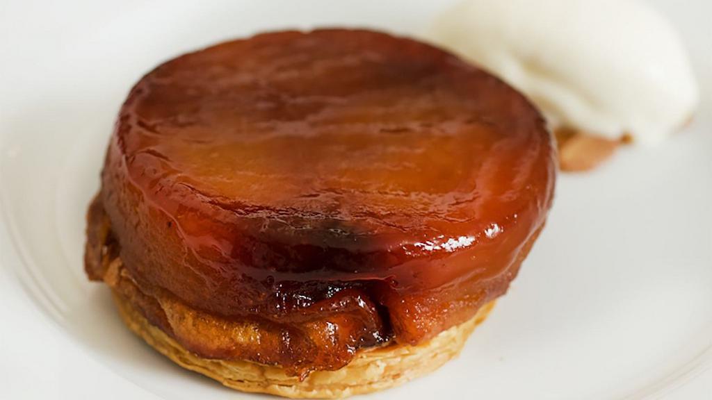 Tarte Tatin · Caramelized apples baked on top of a crisped pastry.