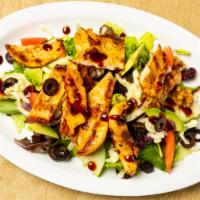 The Metro Salad · Mixed greens, Mozzarella, chicken teriyaki, walnuts, dried cranberries, and avocado. Include...