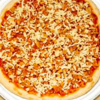 Chicken Parmigiana Pizza · With tomato sauce and Mozzarella.