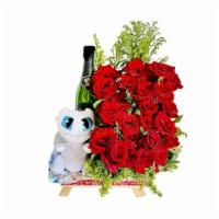 Just For You Basket · What a better way to say I love you than with 24 roses, stuffed character and bottle of wine...