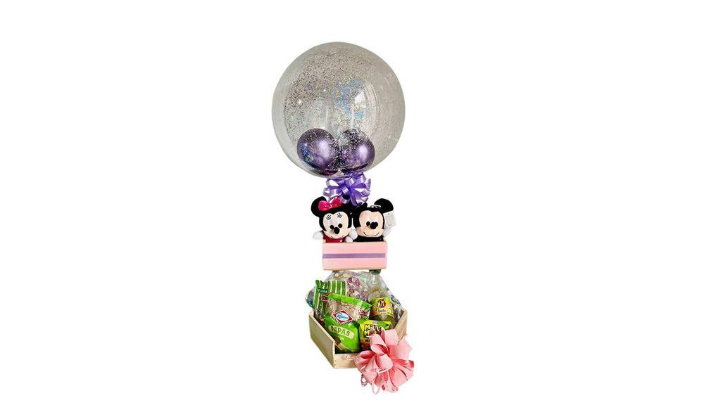 Eternal Love Basket · Show your love with couple stuffed character in a two tier wood basket with a personalized balloon and snacks.