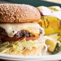 Bonus Room Burger · All beef patty, special sauce, lettuce, cheese, pickles, and onion. Served on a potato bun w...