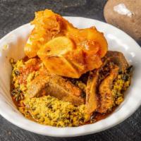 Amala, Ewedu & Gbegiri With Mix Meat · Ogbono and vegetable soup is avalable also