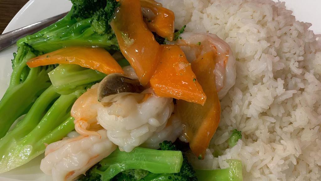 Broccoli & Shrimp With Rice / 西蘭蝦飯 · 