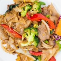 Pad Kee Mao (Drunken Noodles) · Spicy. Liked dish. Wok-tossed flat rice noodles with Thai hot chili, egg, onions, bell peppe...