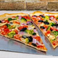 Simply Veggie Pizza · Fresh tomatoes with broccoli.