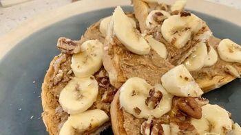 Banana Toast · Sliced bananas, raw honey, and crushed candied walnuts on french white bread. Your choice of...