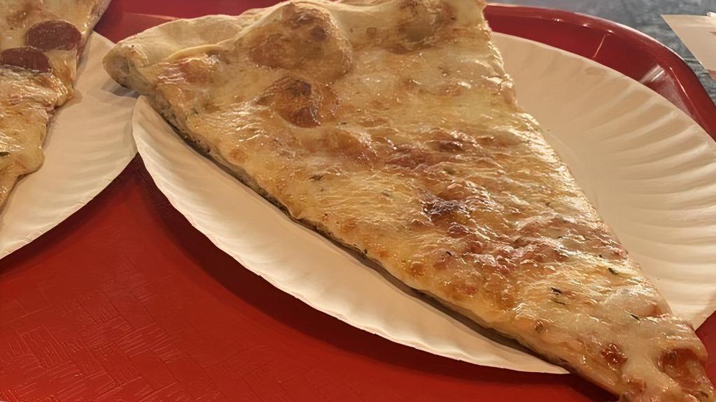 White Pizza · Made with fresh mozzarella and ricotta.
