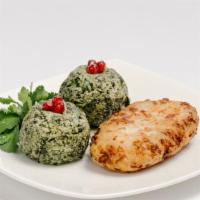 Spinach With Walnuts · Chopped and minced cooked spinach with walnuts(vegan). 
Optional- Served with Chvishtari (2 ...