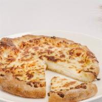  Megruli Khachapuri  · Traditional Georgian double cheese pie with a rich top layer of crusted cheese. Vegetarian.