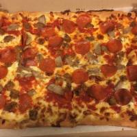 Fast Eddie'S Pizza · Pepperoni, homemade meatballs, and sweet sausage.