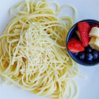 Kids Noodle Butter · Served with the fruits.