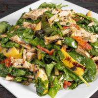 A&S Salad · Spinach, grilled vegetables, grilled chicken, sun dried tomatoes.