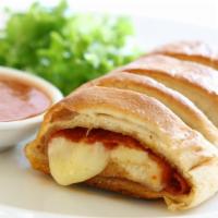Stromboli (Med) · Dough Roll-Up with Mozzarella & Spices. Choice of One: Pepperoni, Ham, Meatballs, Sausage & ...