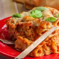 Baked Ziti · with Meatballs or Sausage for an additional cost.