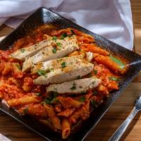 Penne Vodka · with Grilled Chicken.
