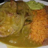 Enchiladas · Reg. We serve three with rice, beans, cheese, sour cream, green or red sauce or choice of mo...