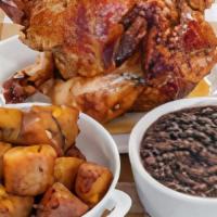 Pollos Combo · One whole rotisserie, any two sides, side of salad, served family style