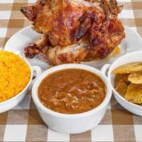 E.S. Combo · One whole rotisserie, any three sides, side of salad, served family style