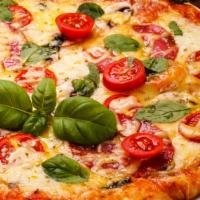 Regular Pizza · Limit two pizzas per order.* tomato, basil, and fresh mozzarella.