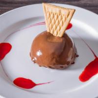 Belgian Chocolate Dome With Crème Anglaise · 