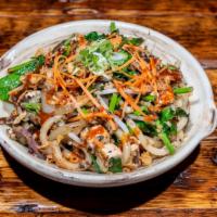 Mushroom Drunken Udon · Vegetarian. Thai/Japanese/French influenced stir-fried udon noodles with mixed mushrooms, on...