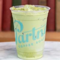 Iced Matcha Latte · 16 oz - organic Matcha blended with milk poured over ice