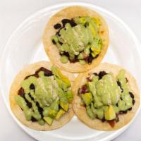 Bex-Mex · Walnut chorizo, avocado, black beans, pico de gallo, ricotta cheese, and chipotle mayo on or...